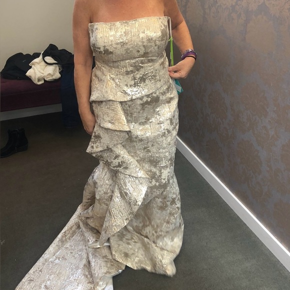 Never worn mother of the bride metallic gown - Picture 3 of 7